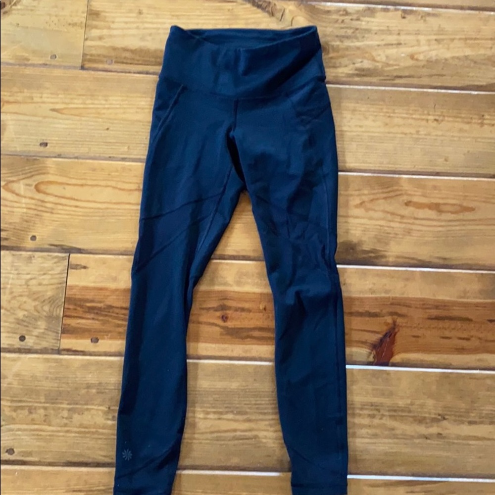 Black Athleta Leggings, Size XXS With Shear Detail